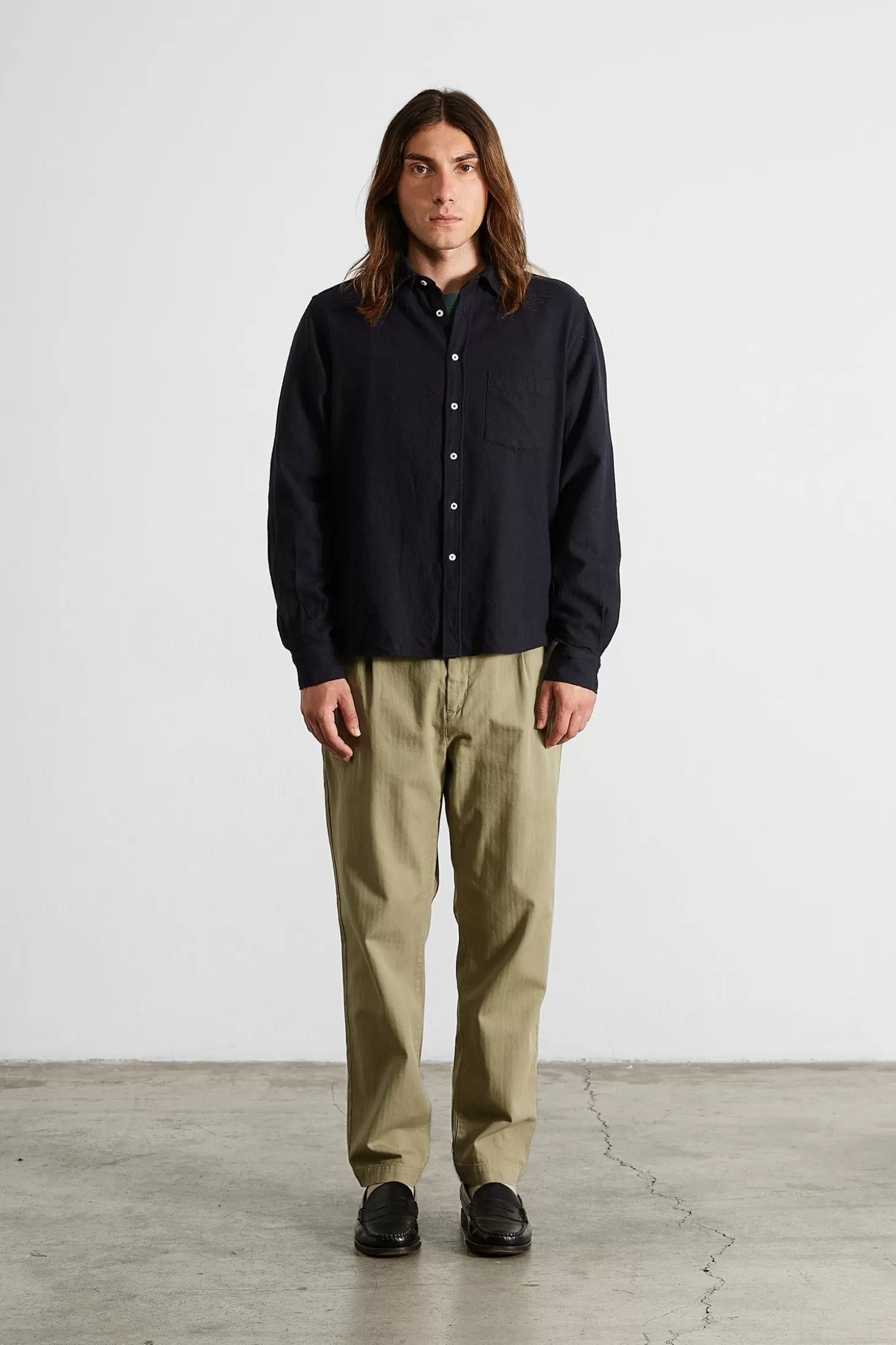 Fashion Edmmond Studios Adam Shirt Plain Navy