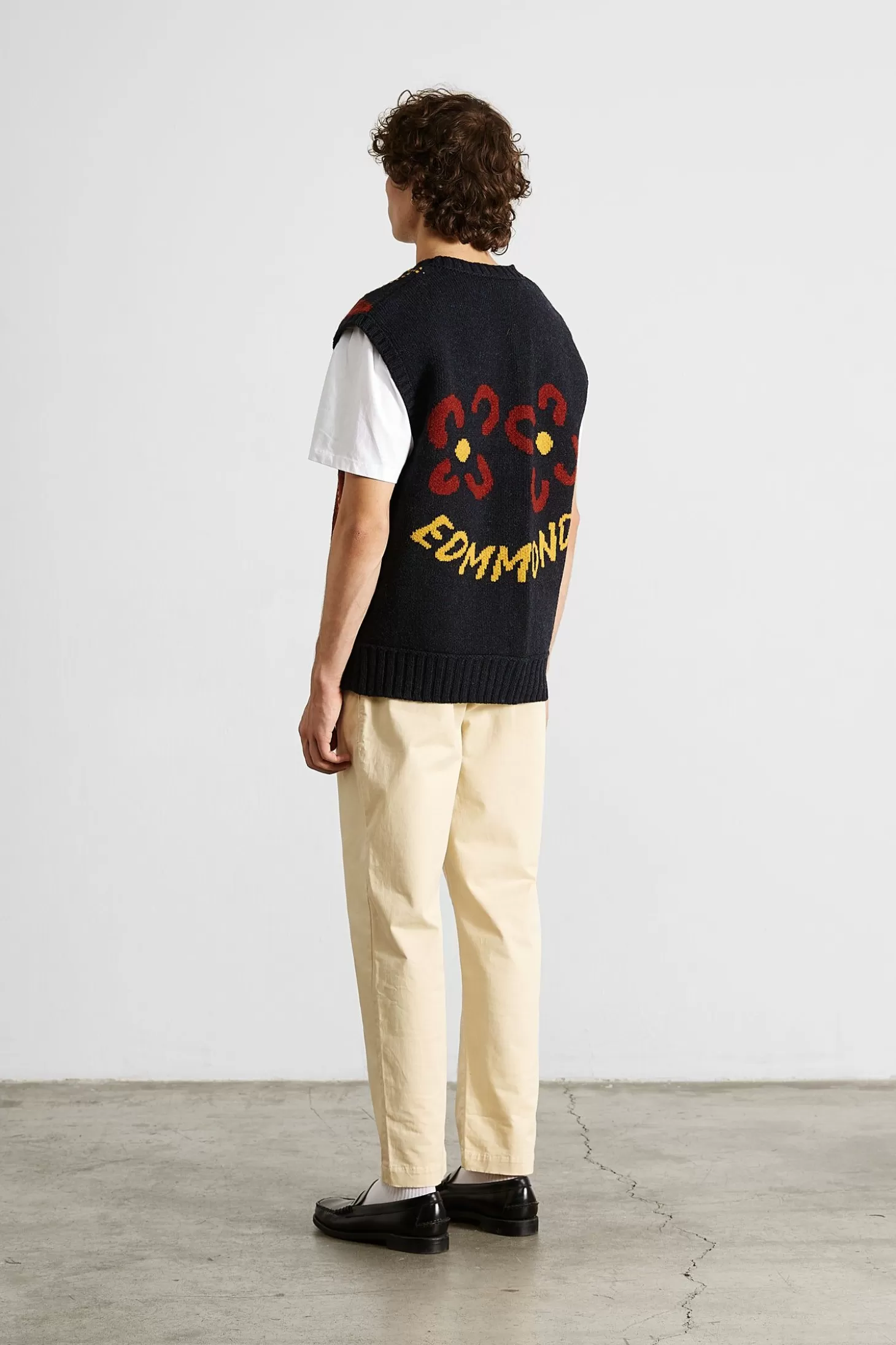 Online Edmmond Studios Argyle Vest Plain Navy