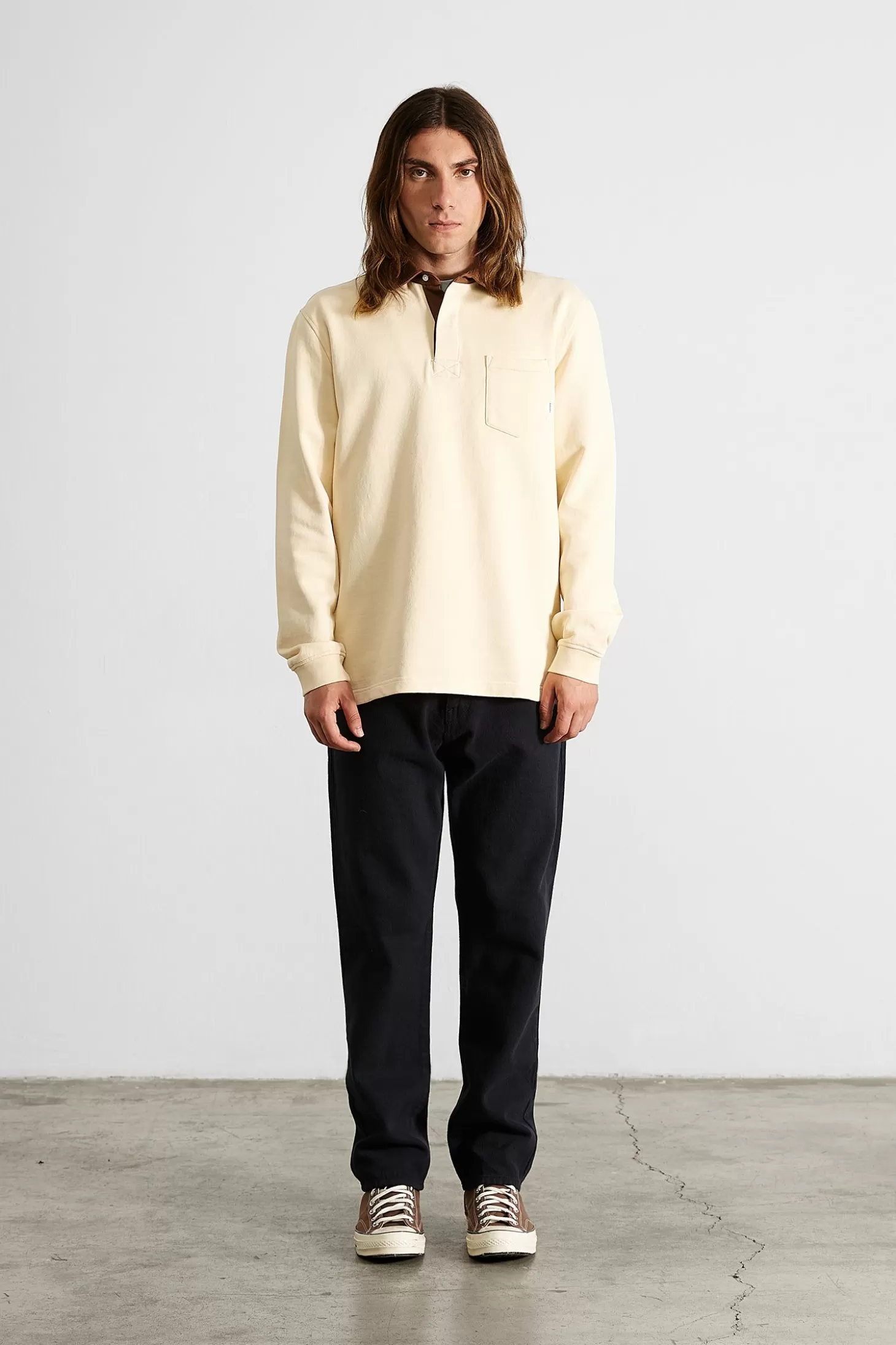 Outlet Edmmond Studios College Polo Plain Vainilla
