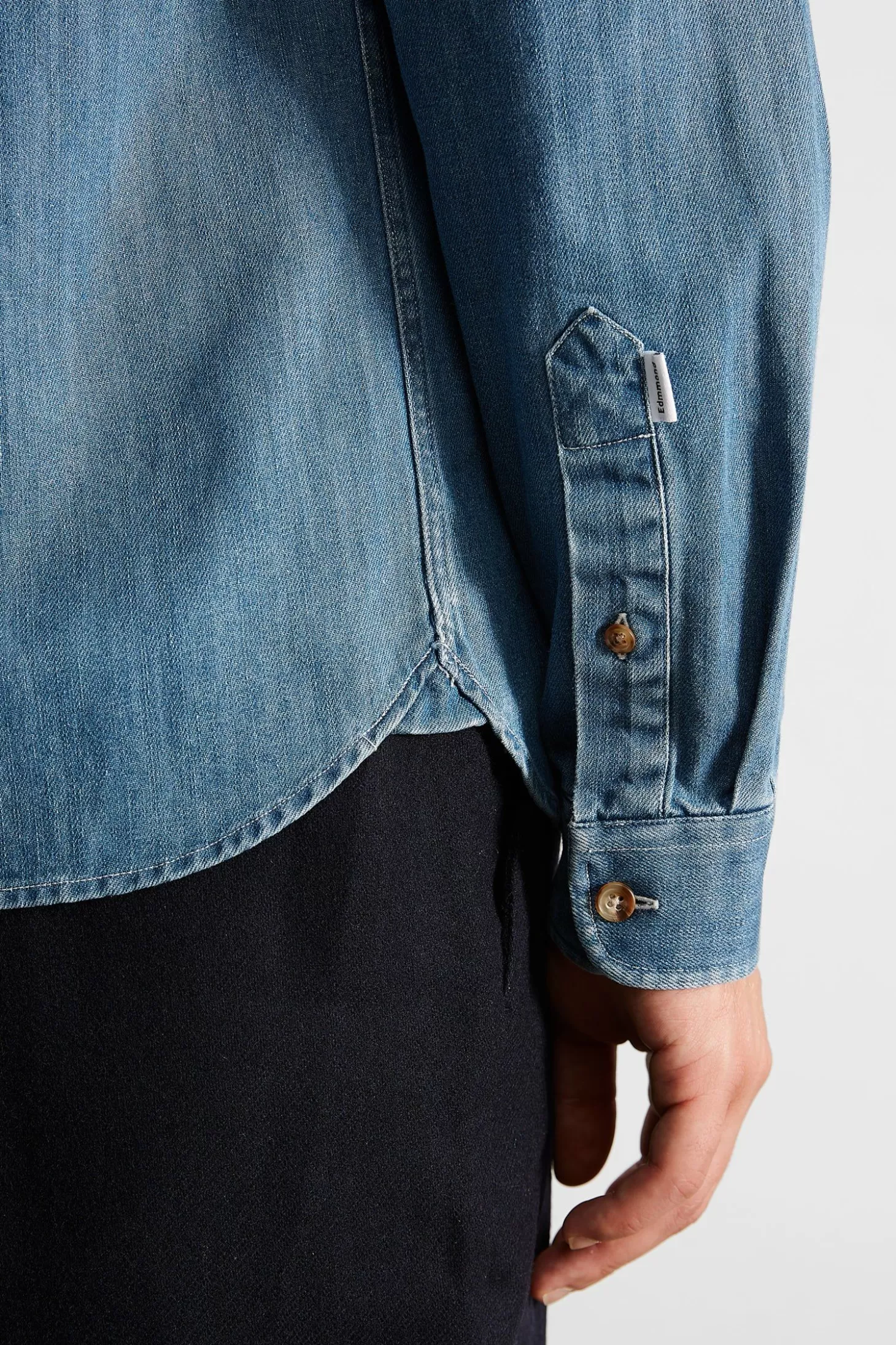 Fashion Edmmond Studios Day Shirt Denim Plain Stonewash