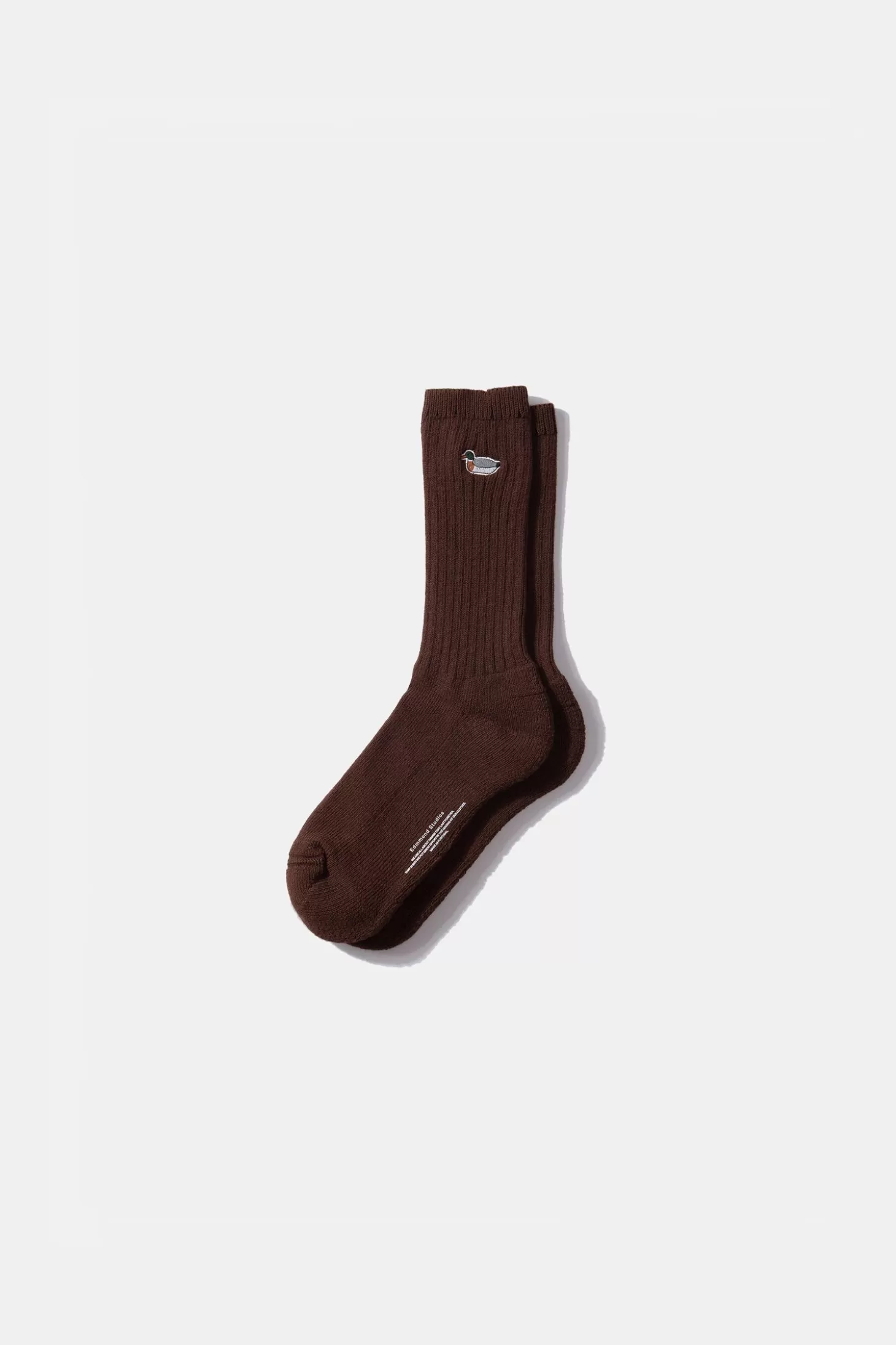 Shop Edmmond Studios Duck Socks Plain Dk Brown