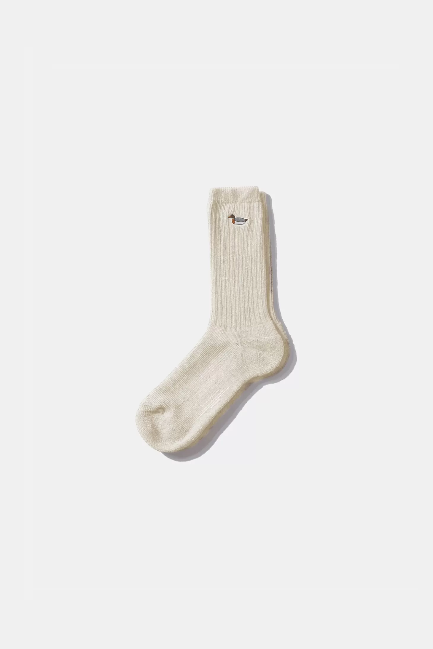 Shop Edmmond Studios Duck Socks Plain Off White