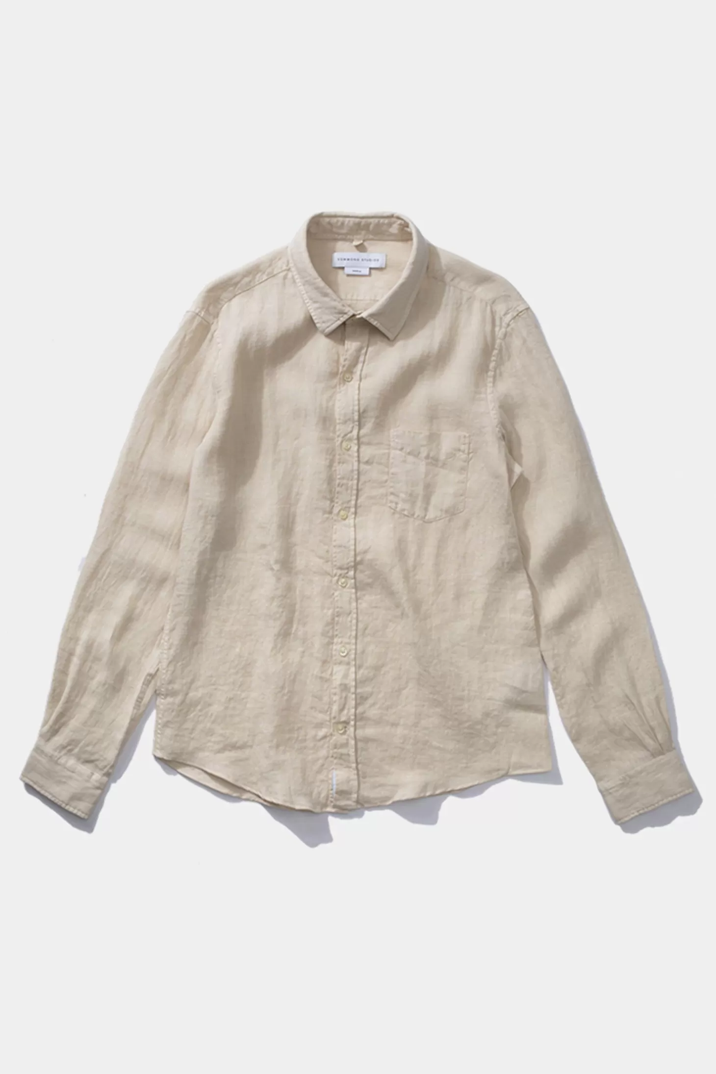 Best Sale Edmmond Studios Linen Shirt Plain Beige