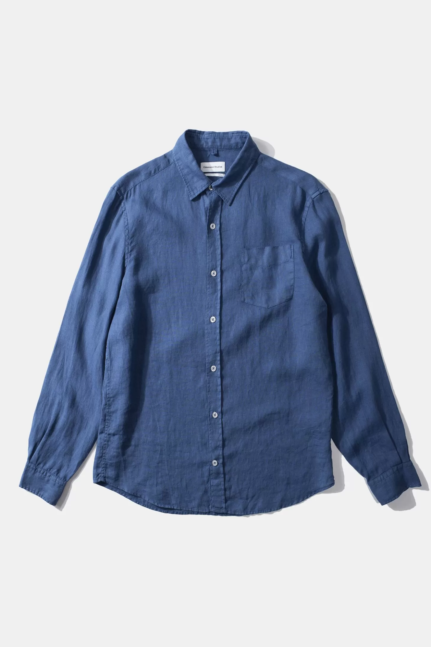 Fashion Edmmond Studios Linen Shirt Plain Blue