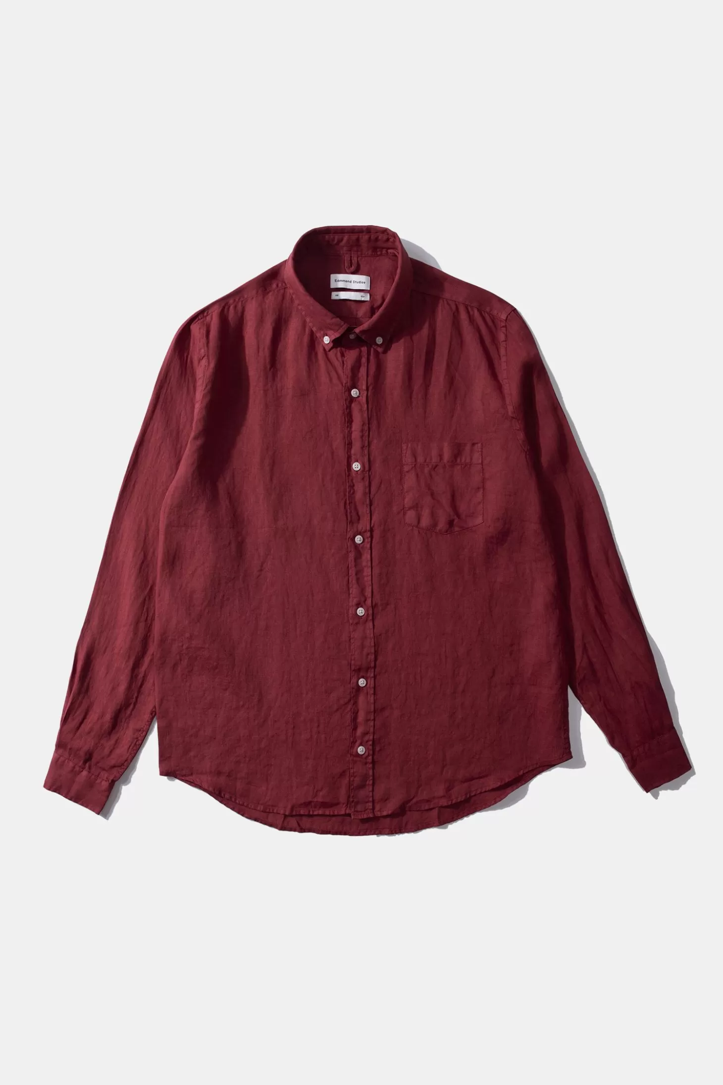 Flash Sale Edmmond Studios Linen Shirt Plain Bordeaux
