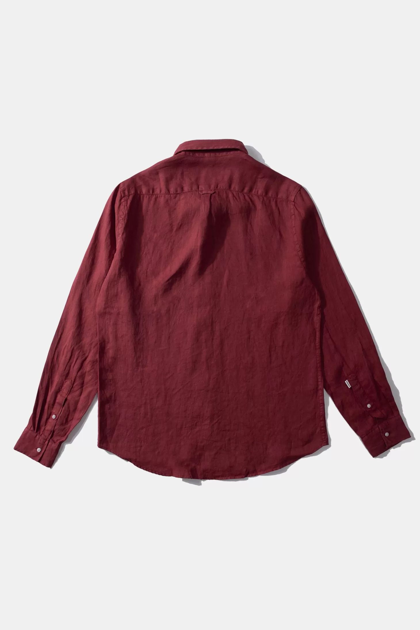 Flash Sale Edmmond Studios Linen Shirt Plain Bordeaux