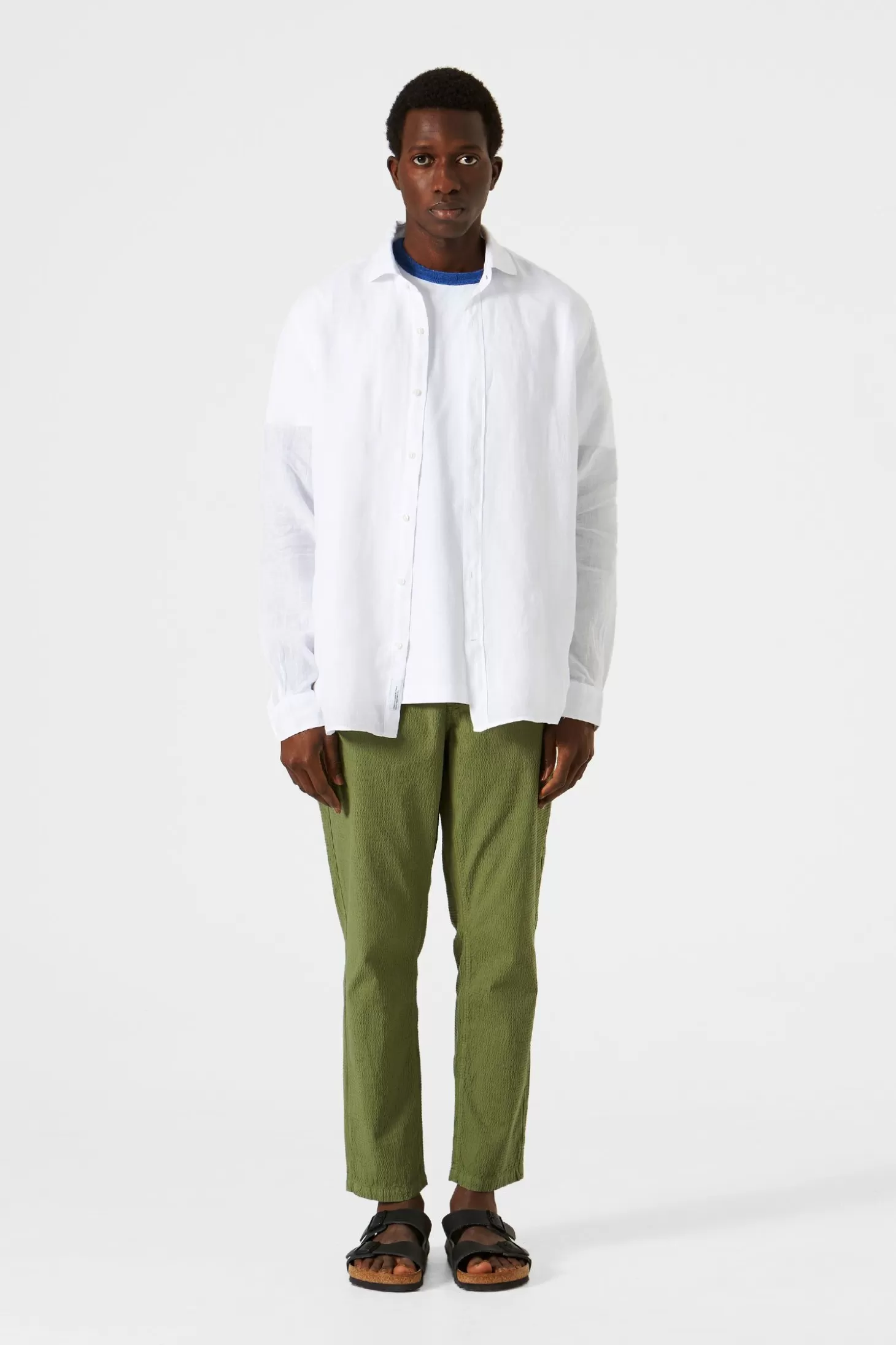 Sale Edmmond Studios Linen Shirt Plain White