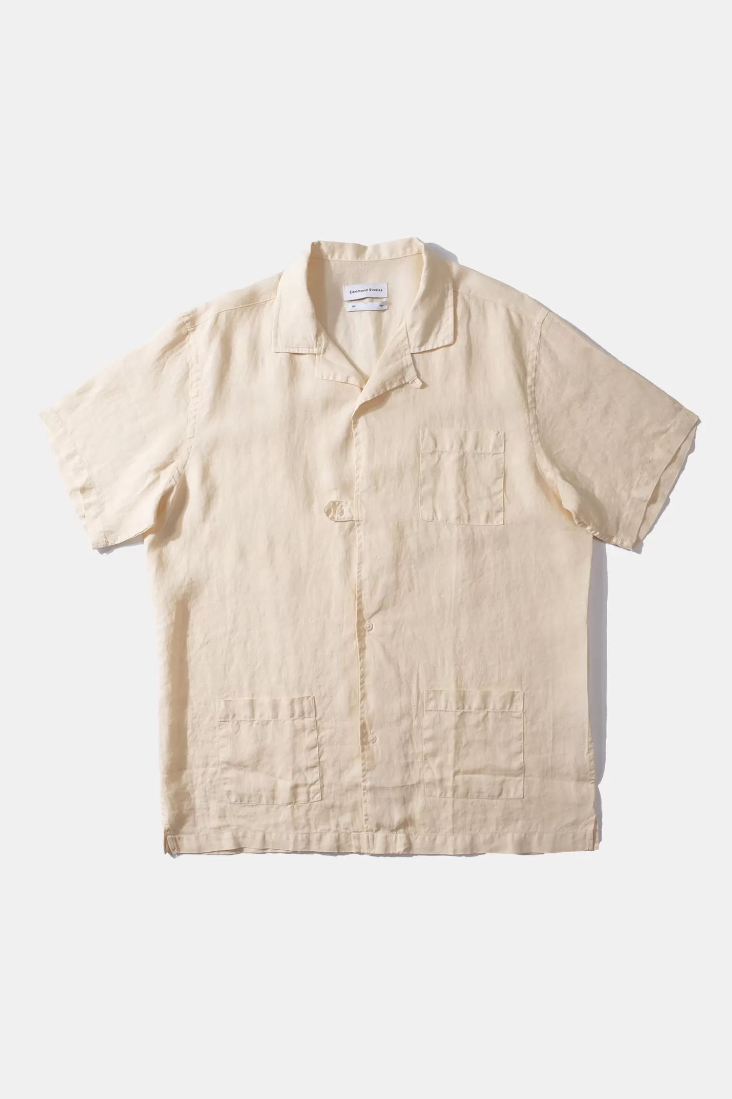 Fashion Edmmond Studios Linen Short Sleeve Plain Off White