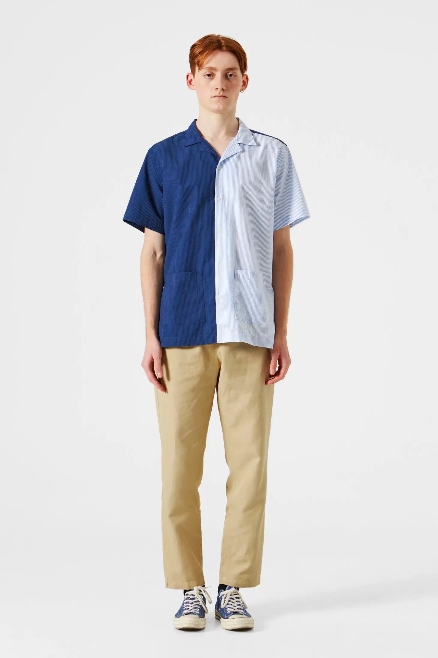 Hot Edmmond Studios Middle Shirt Colour Block Navy