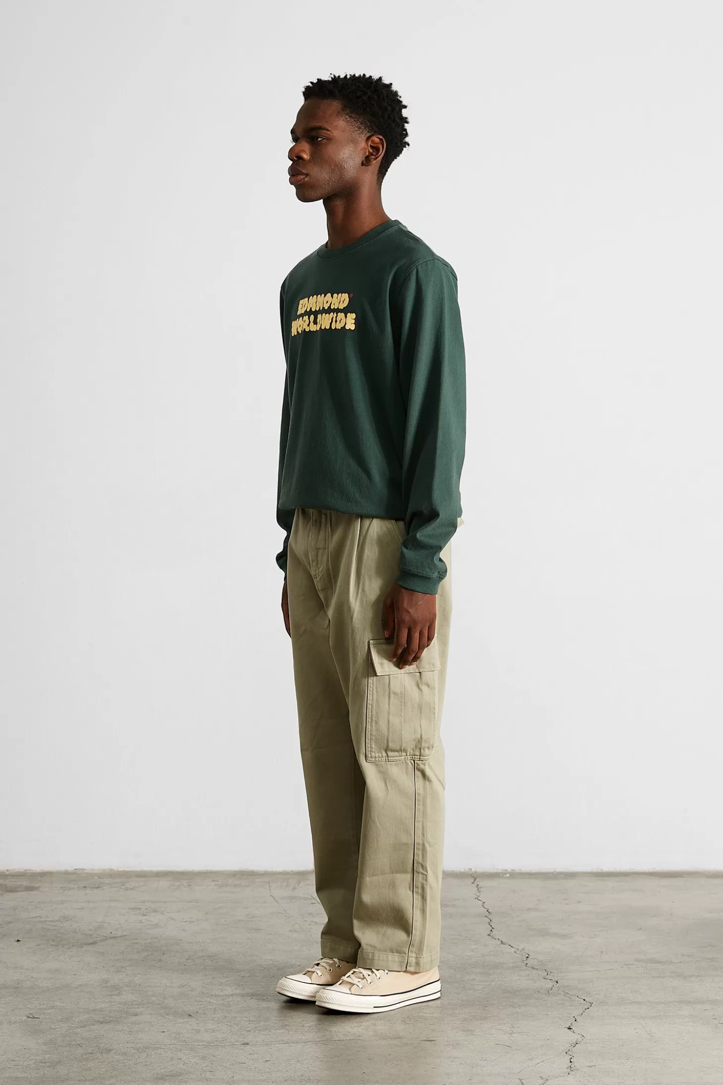 Clearance Edmmond Studios Puff Ls Plain Dk Green
