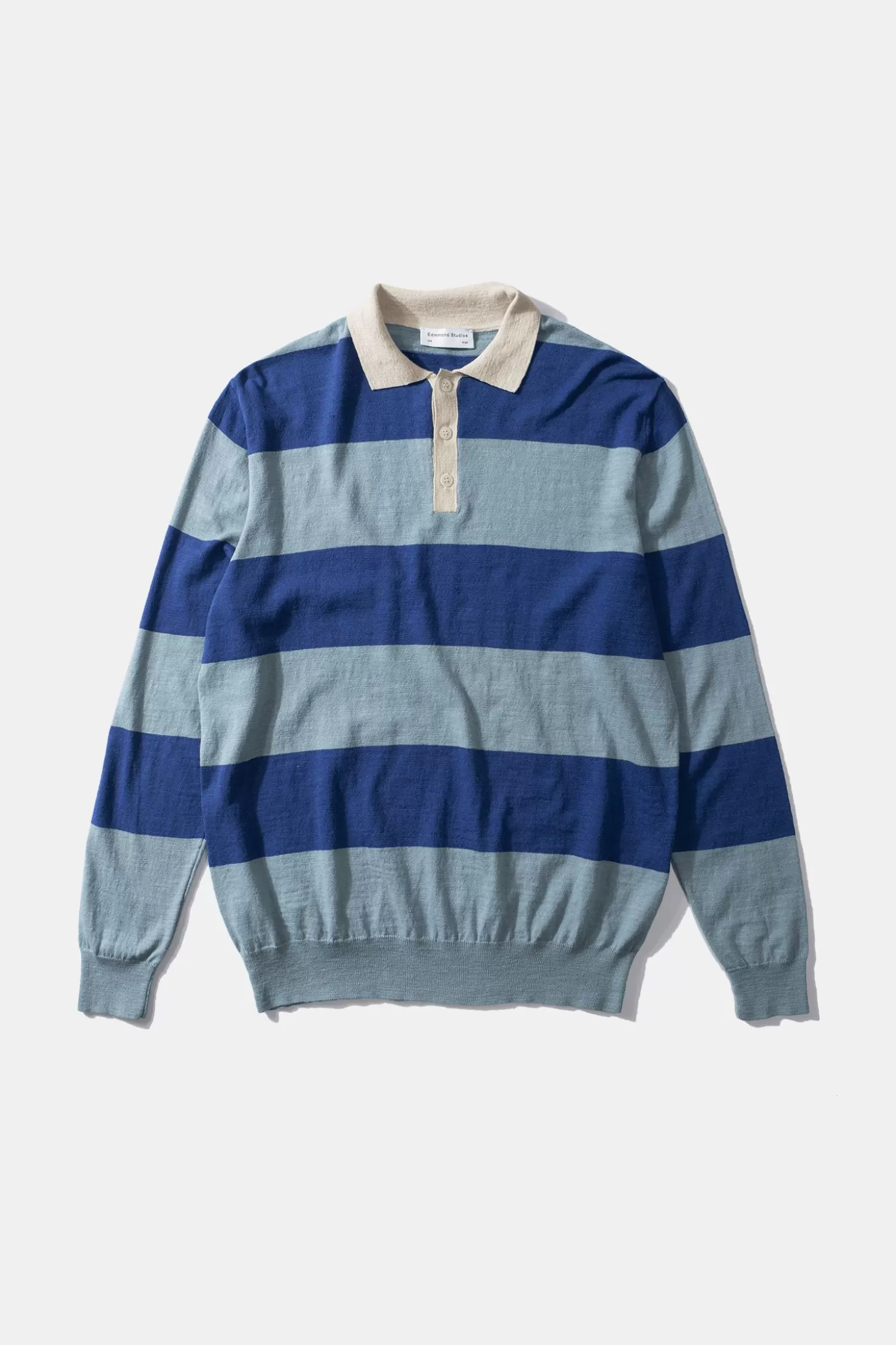 Store Edmmond Studios Rugby Knitted Polo Plain Blue