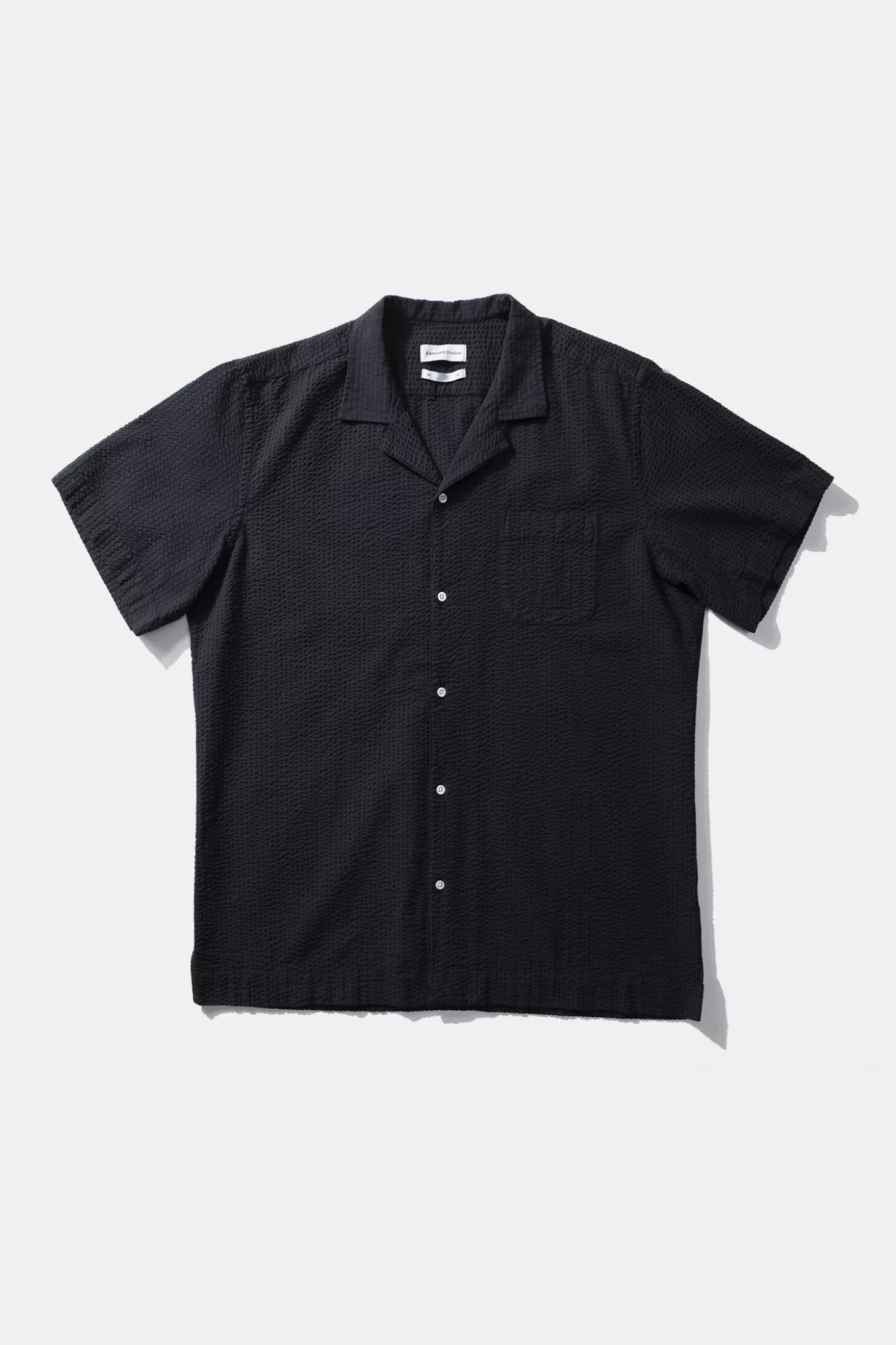Sale Edmmond Studios Seersucker Shirt Plain Navy