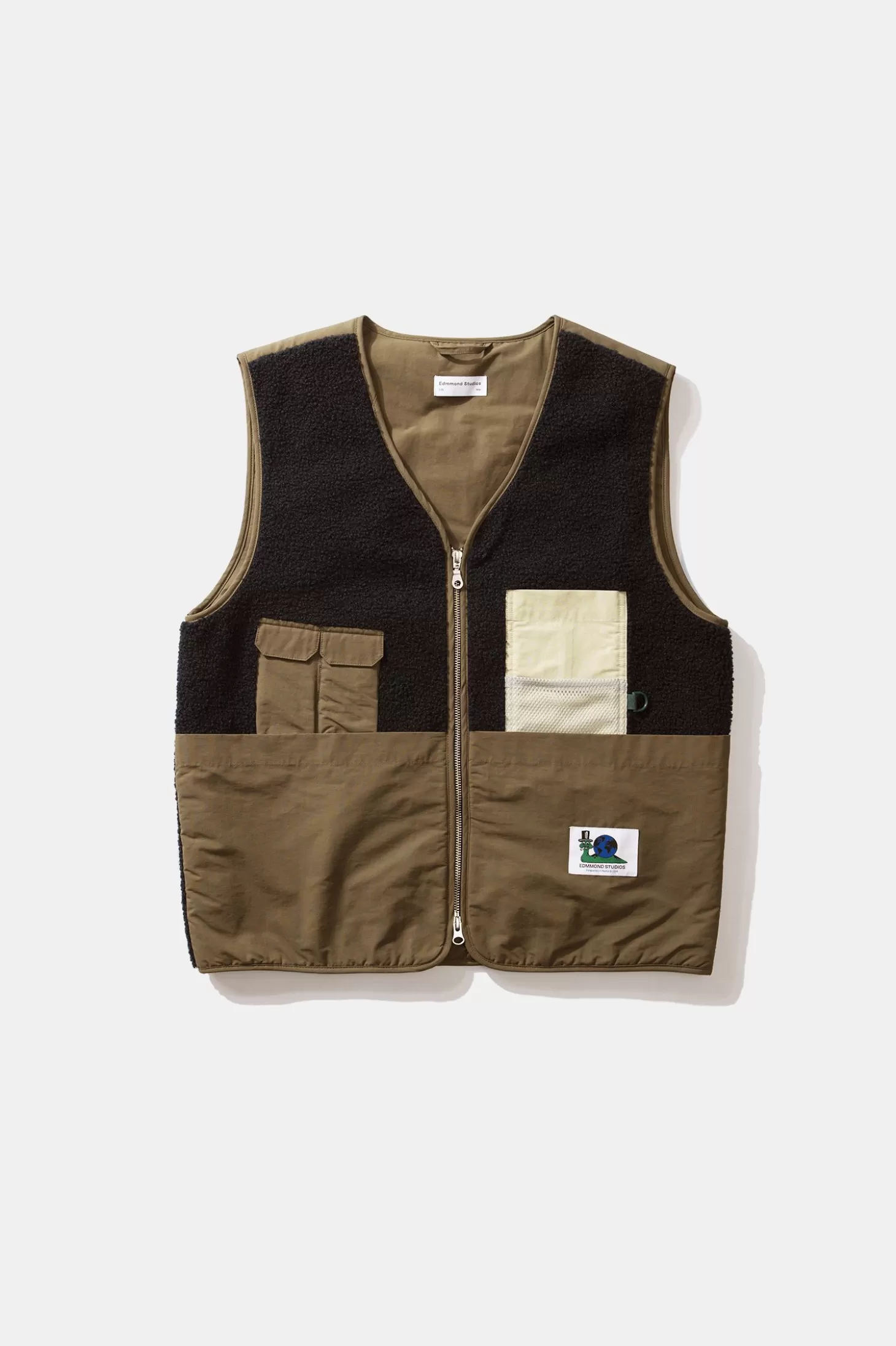 Hot Edmmond Studios Shearling Vest Plain Navy