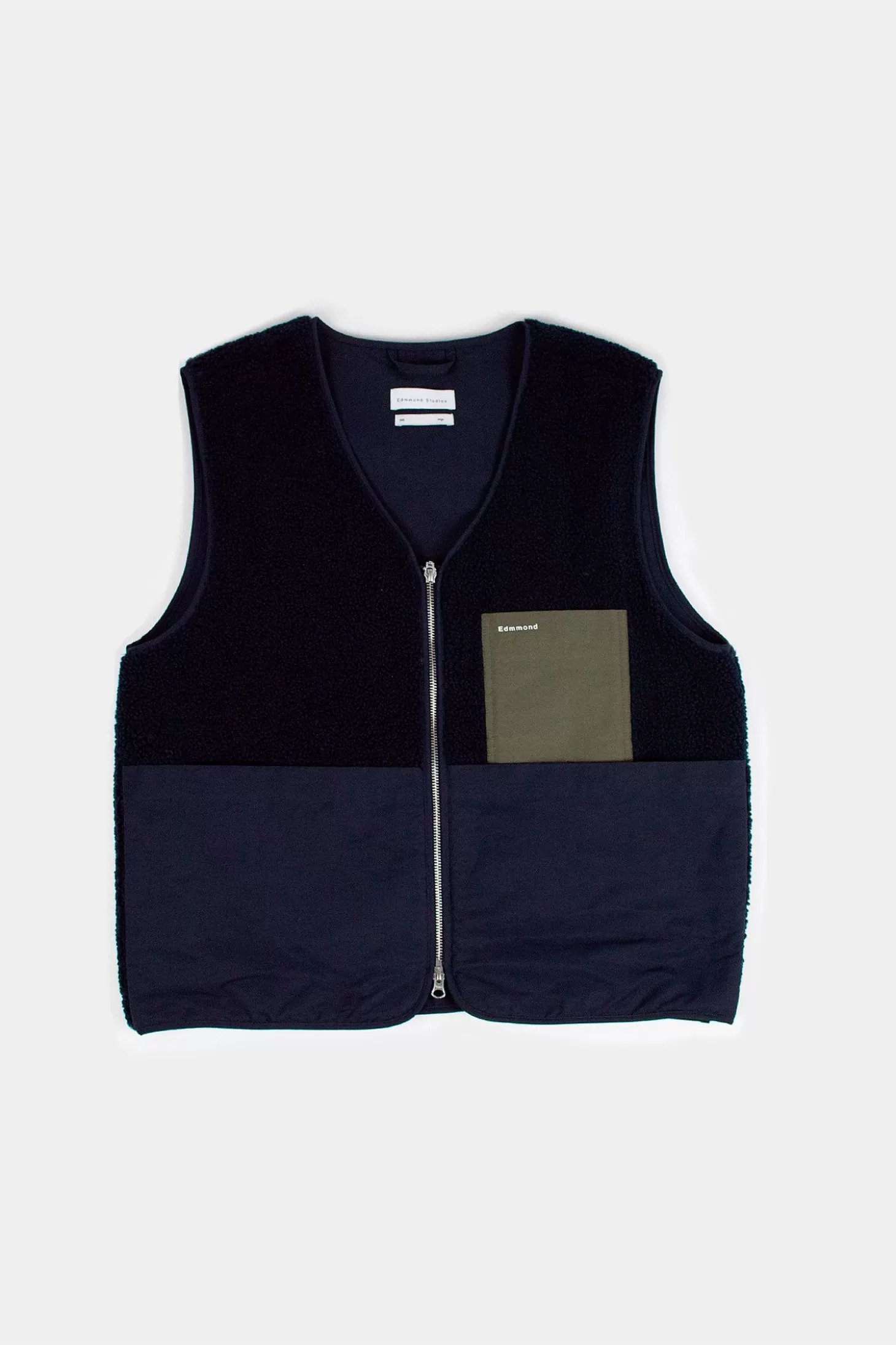 Best Sale Edmmond Studios Shearling Vest Plain Navy