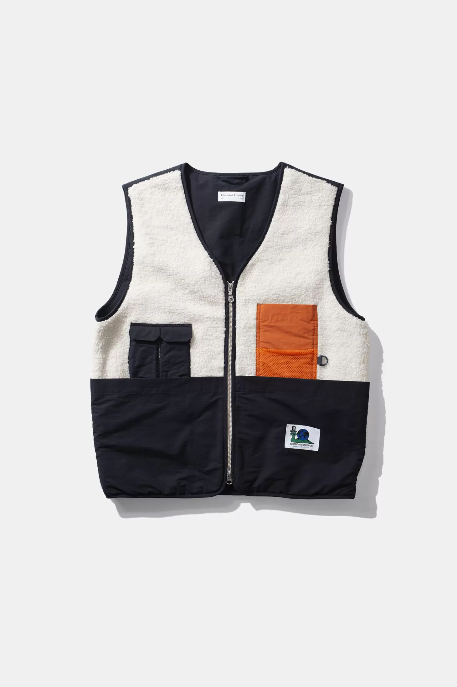 Fashion Edmmond Studios Shearling Vest Plain Off White