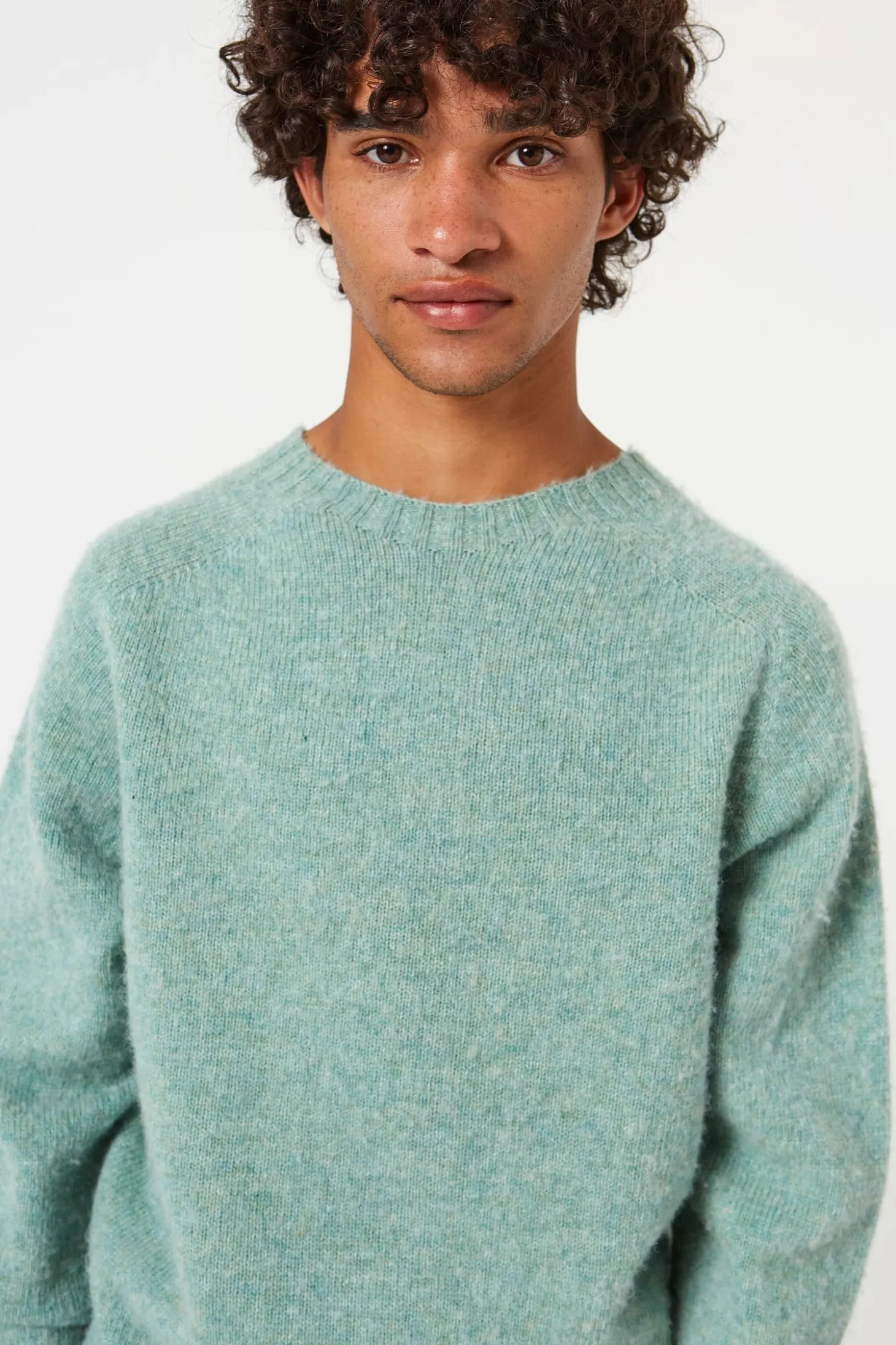 Online Edmmond Studios Shetland Sweater Plain Turquoise