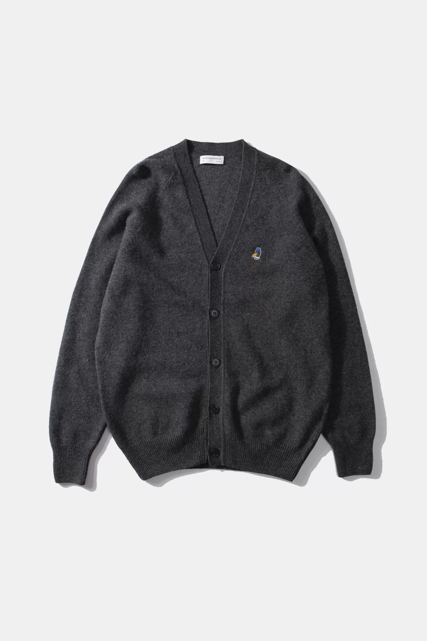 Shop Edmmond Studios Special Duck Cardigan Plain Grey
