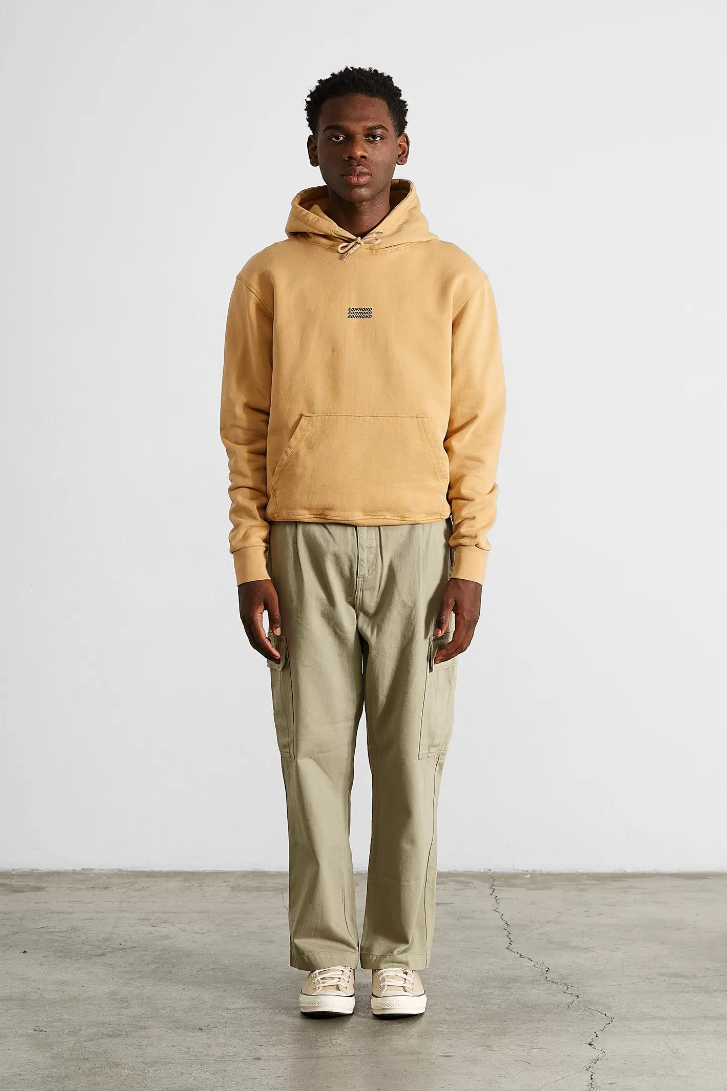 Outlet Edmmond Studios Velo Hoodie Plain Caramel
