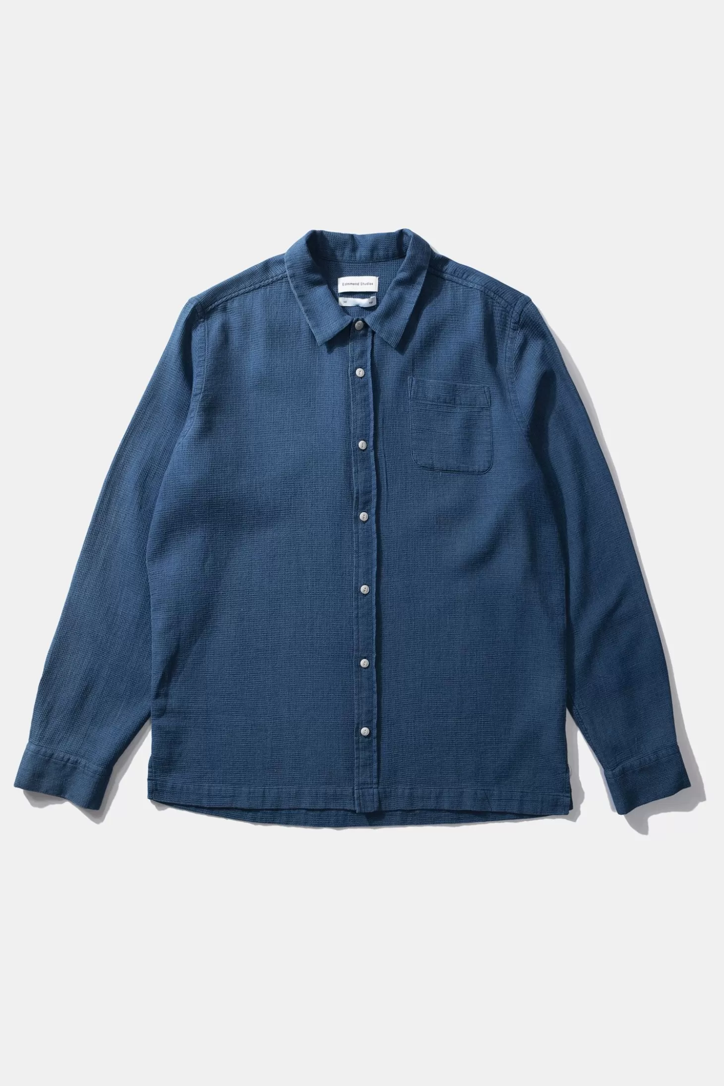 Flash Sale Edmmond Studios Waffle Denim Shirt Plain Stonewash