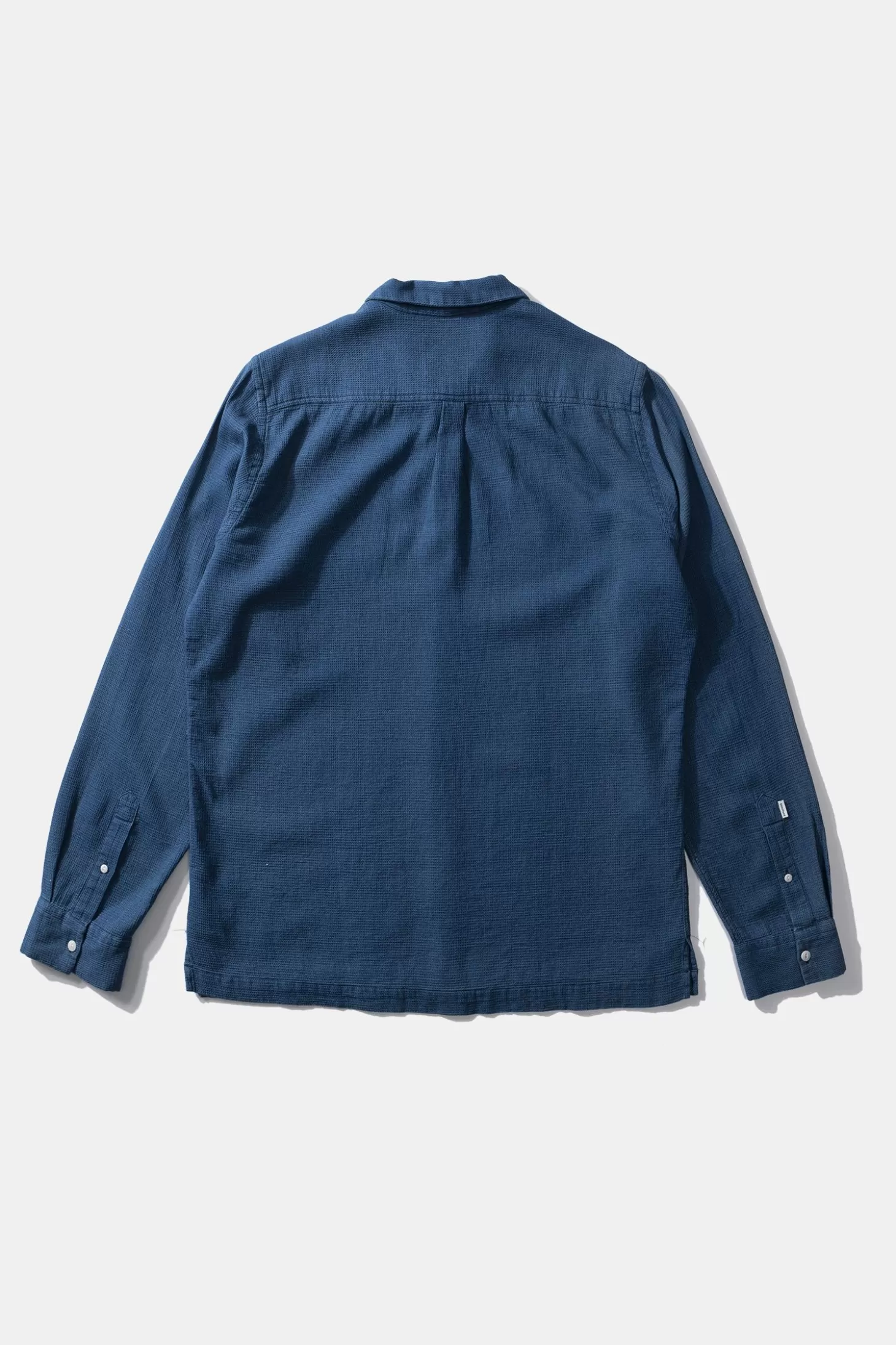 Flash Sale Edmmond Studios Waffle Denim Shirt Plain Stonewash
