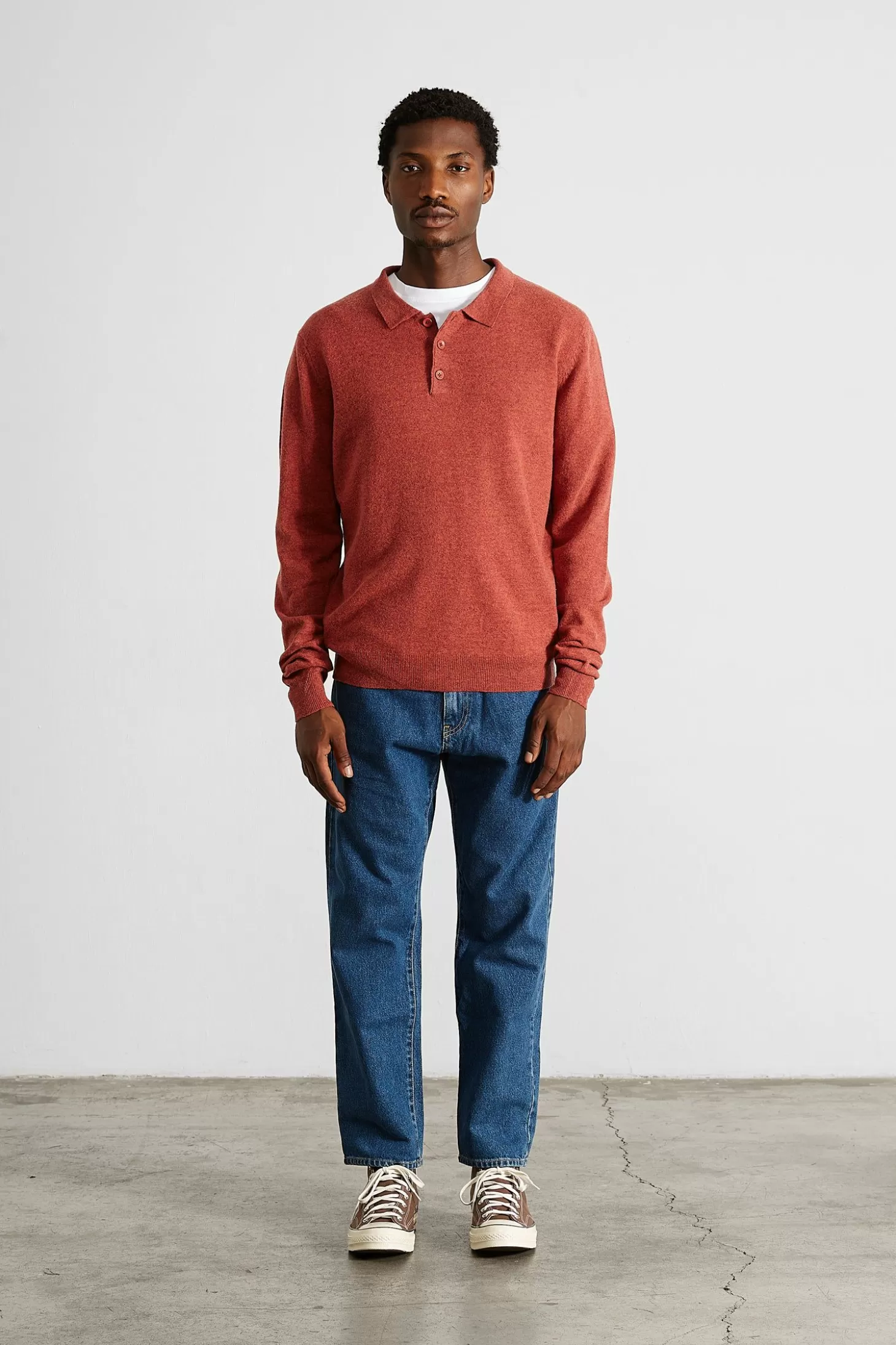 Sale Edmmond Studios Wool Polo Plain Copper