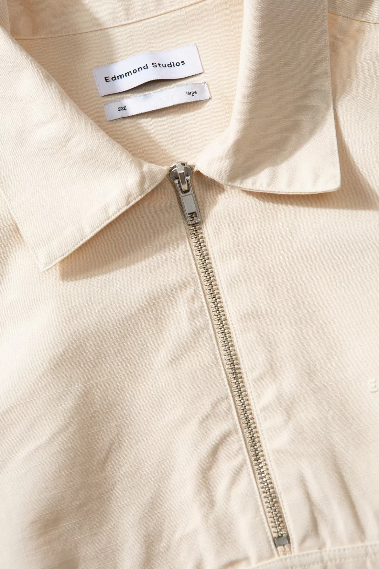 Best Sale Edmmond Studios Zipped Shirt Plain Beige